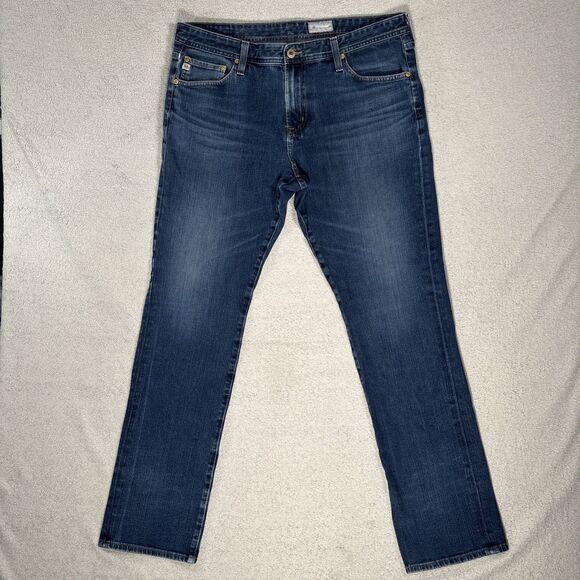 Adriano Goldschmied Jeans Men’s Size 38x34 Everett Slim Straight Blue Denim 360 - Picture 1 of 15